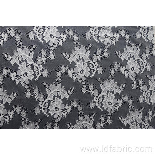 Nylon Polyester Flower Pattern Lace Fabric